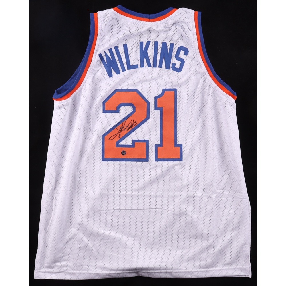 Dominique Wilkins New York Knicks Signed Custom Jersey Men's XL White AWM COA